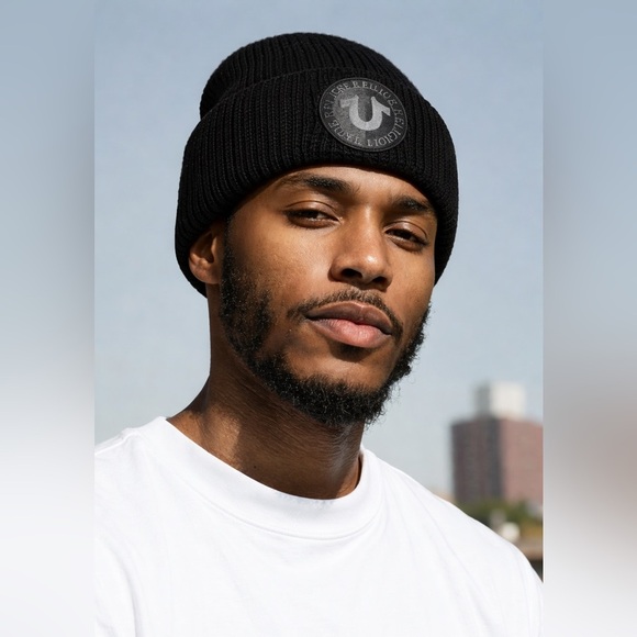 True Religion Other - NWT True Religion Set of 2 Beanies Black & Gray - Lined Hats Logo on Cap